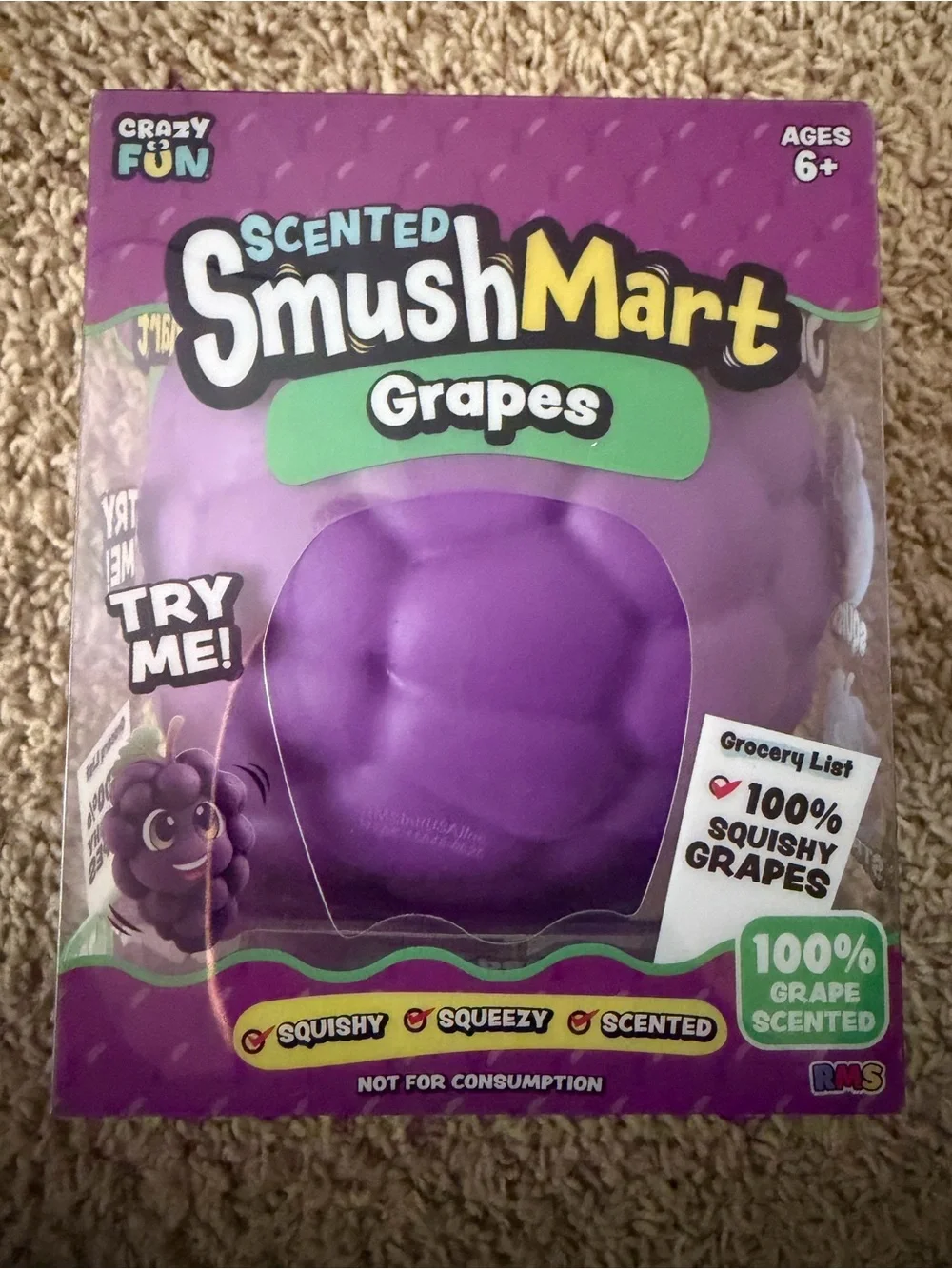 Scented SmushMart Grapes Squishy Toy - Purple